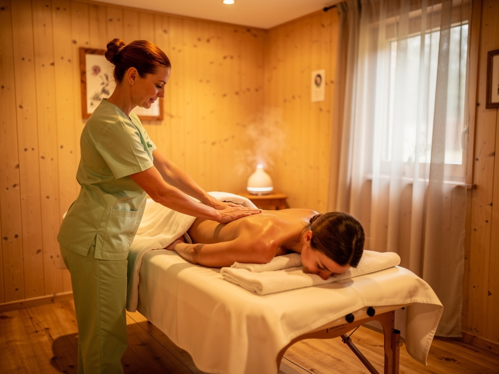 Massage suédois du dos complet en cabine de bien-être